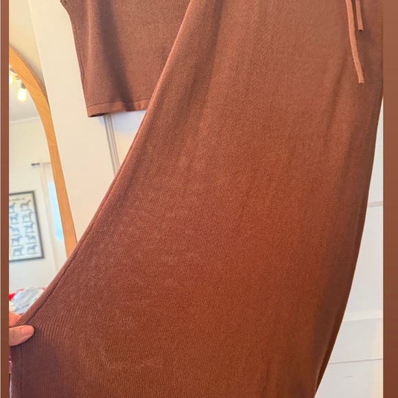 Miou Muse Knitted Maxi Skirt and vest set in Cocoa - LARGE - Picture 5 of 11